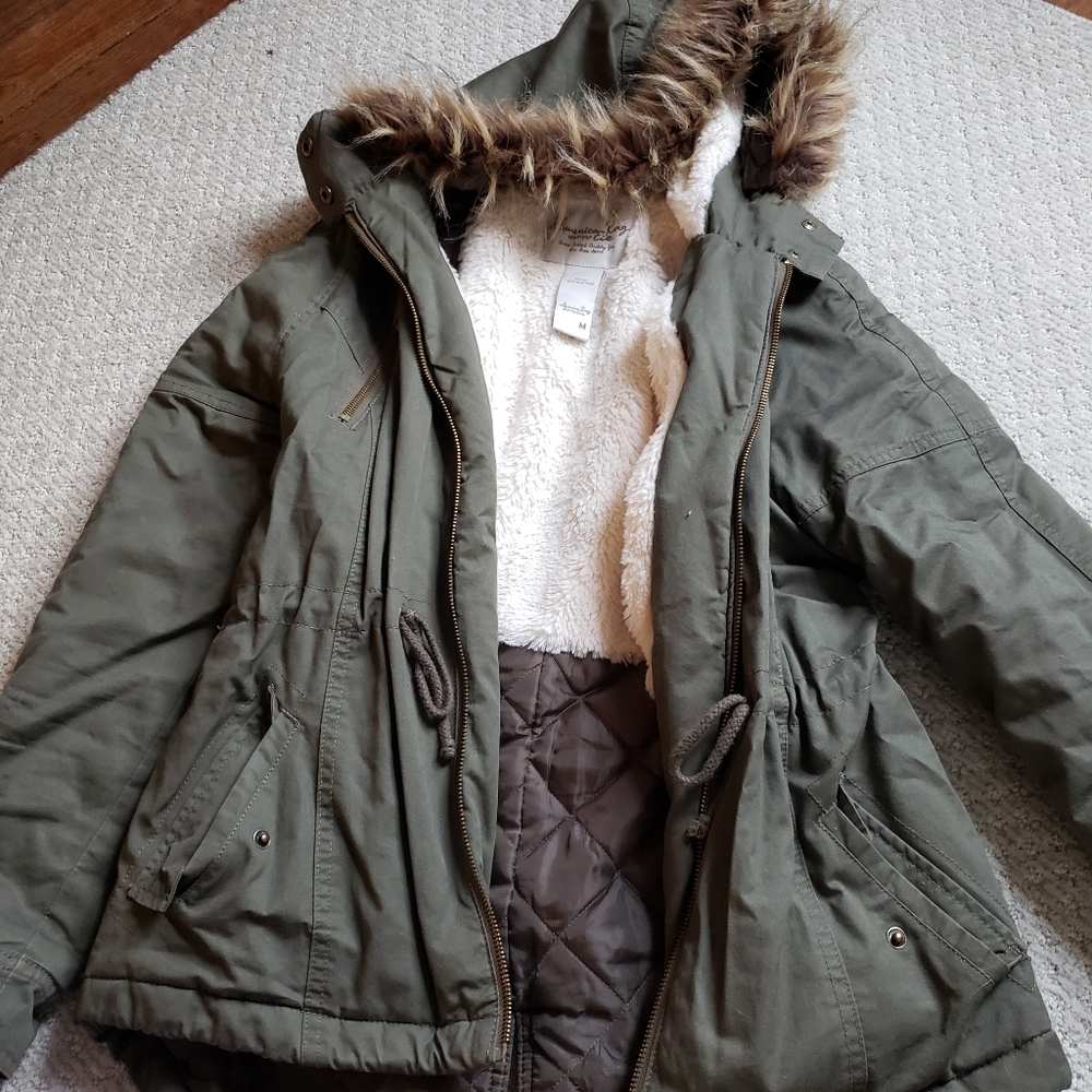 Army green winter jacket